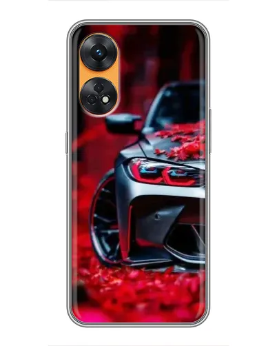 Чехол для OPPO Reno 8T с картинкой «Спортивная BMW и цветы» Чехол для OPPO Reno 8T с картинкой «Спортивная BMW и цветы»