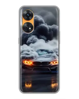 Чехол для OPPO Reno 8T с картинкой «BMW в дыму»