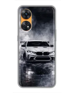 Чехол для OPPO Reno 8T с картинкой «BMW сквозь туман»