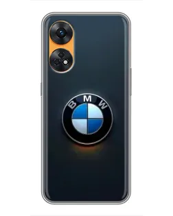 Чехол для OPPO Reno 8T с картинкой «Логотип BMW — минимализм»