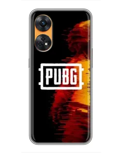 Чехол для OPPO Reno 8T с картинкой «Яркий логотип PUBG»