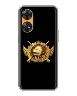 Чехол для OPPO Reno 8T с картинкой «PUBG — оранжевый градиент»