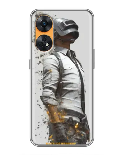 Чехол для OPPO Reno 8T с картинкой «PUBG — боец в пыли»