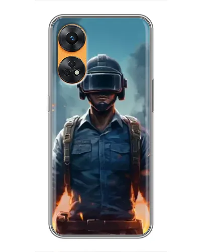 Чехол для OPPO Reno 8T с картинкой «PUBG — реалистичный герой»