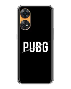 Чехол для OPPO Reno 8T с картинкой «PUBG — белый логотип»