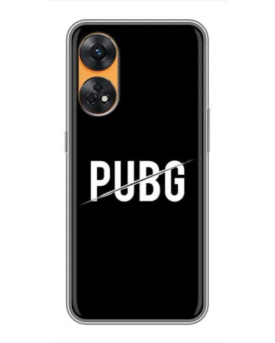 Чехол для OPPO Reno 8T с картинкой «PUBG — белый логотип»