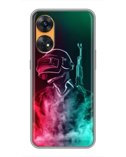 Чехол для OPPO Reno 8T с картинкой «PUBG — огненный воин»