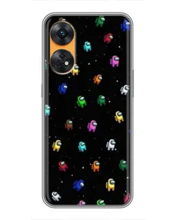 Чехол для OPPO Reno 8T с картинкой «Экипаж Among Us»