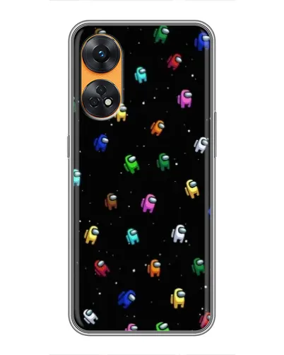 Чехол для OPPO Reno 8T с картинкой «Экипаж Among Us»