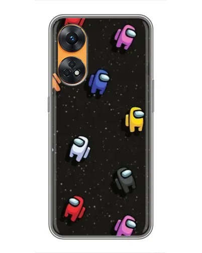 Чехол для OPPO Reno 8T с картинкой «Космический паттерн Among Us»