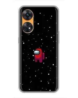 Чехол для OPPO Reno 8T с картинкой «Красный Among Us»