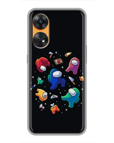 Чехол для OPPO Reno 8T с картинкой «Among Us космос»