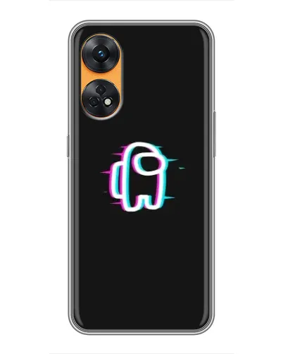 Чехол для OPPO Reno 8T с картинкой «Among Us неон»