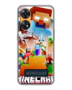 Чехол для OPPO Reno 8T с картинкой «Minecraft герои игры»