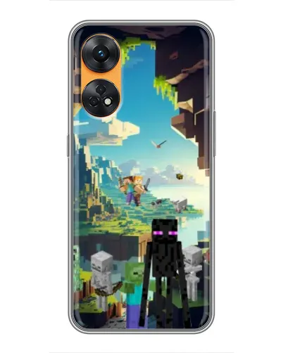 Чехол для OPPO Reno 8T с картинкой «Эндермен в лесу»