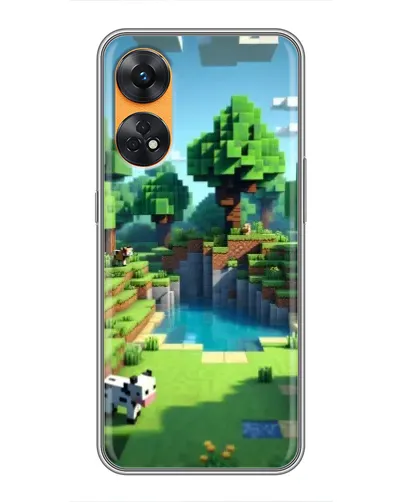Чехол для OPPO Reno 8T с картинкой «Minecraft летний день»