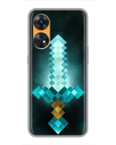 Чехол для OPPO Reno 8T с картинкой «Алмазный меч неон»