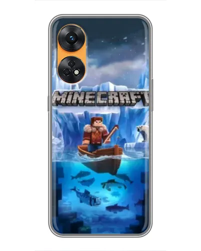 Чехол для OPPO Reno 8T с картинкой «Minecraft ледяной мир»