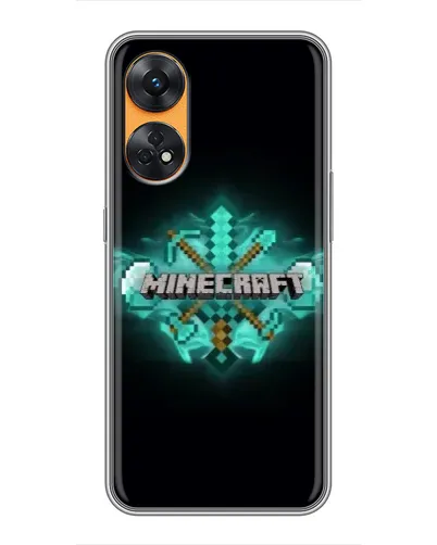 Чехол для OPPO Reno 8T с картинкой «Minecraft Diamond лого»