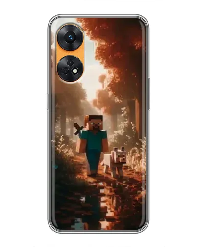 Чехол для OPPO Reno 8T с картинкой «Стив в лесу»