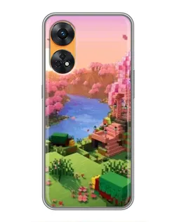 Чехол для OPPO Reno 8T с картинкой «Розовое дерево Minecraft» Чехол для OPPO Reno 8T с картинкой «Розовое дерево Minecraft»