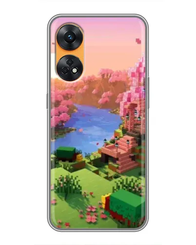 Чехол для OPPO Reno 8T с картинкой «Розовое дерево Minecraft»