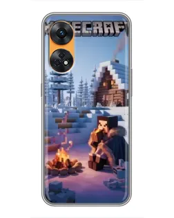 Чехол для OPPO Reno 8T с картинкой «Зимний Minecraft» Чехол для OPPO Reno 8T с картинкой «Зимний Minecraft»