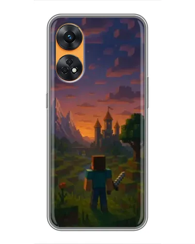 Чехол для OPPO Reno 8T с картинкой «Стив у башни»