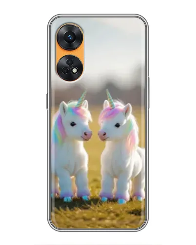Чехол для OPPO Reno 8T с картинкой «Пара единорогов» Чехол для OPPO Reno 8T с картинкой «Пара единорогов»