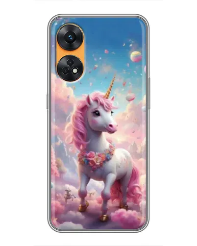 Чехол для OPPO Reno 8T с картинкой «Единорог среди облаков» Чехол для OPPO Reno 8T с картинкой «Единорог среди облаков»