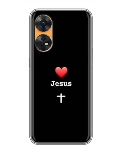 Чехол для OPPO Reno 8T с картинкой «Сердце - Jesus» Чехол для OPPO Reno 8T с картинкой «Сердце - Jesus»