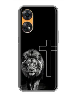 Чехол для OPPO Reno 8T с картинкой «Лев и Крест» Чехол для OPPO Reno 8T с картинкой «Лев и Крест»