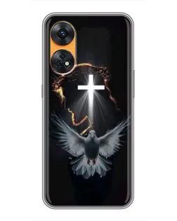 Чехол для OPPO Reno 8T с картинкой «Голубь и Свет»