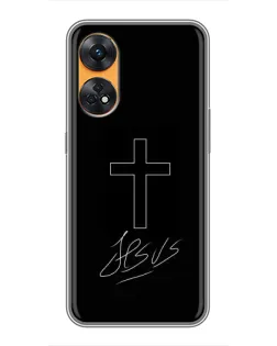 Чохол для OPPO Reno 8T з картинкою «Графічний хрест Jesus»