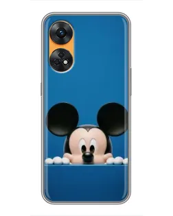Чехол для OPPO Reno 8T с картинкой «Микки выглядывает»