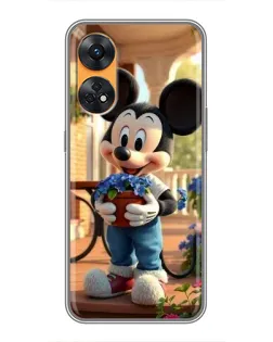 Чехол для OPPO Reno 8T с картинкой «Микки садовод»
