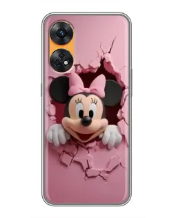 Чехол для OPPO Reno 8T с картинкой «Минни сквозь стену»