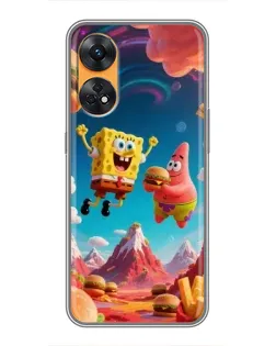 Чехол для OPPO Reno 8T с картинкой «Космический фастфуд»