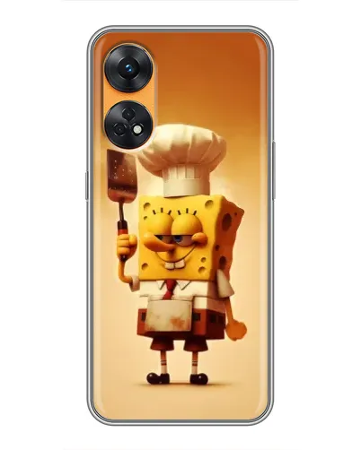 Чехол для OPPO Reno 8T с картинкой «Губка Боб повар»