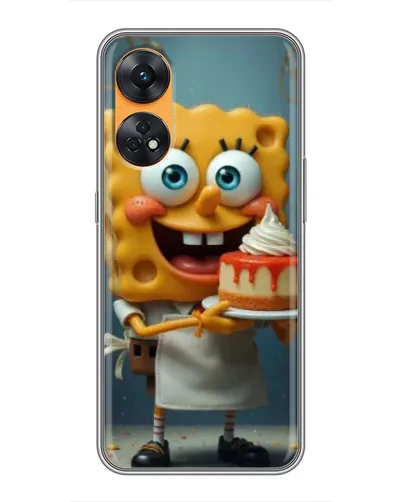 Чехол для OPPO Reno 8T с картинкой «Повар Спанч Боб»