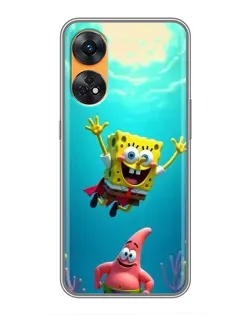 Чохол для OPPO Reno 8T з картинкою «Спанч Боб під водою»