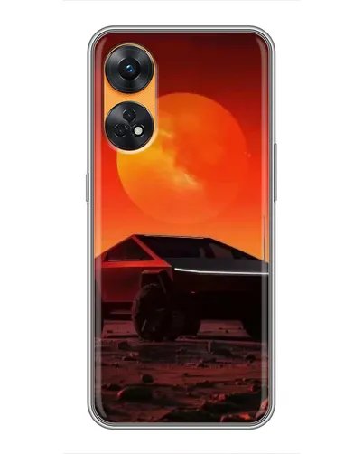 Чехол для OPPO Reno 8T с картинкой «Cybertruck на Марсе»