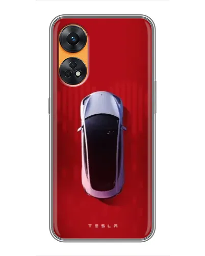 Чехол для OPPO Reno 8T с картинкой «Tesla Top View»