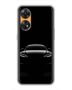 Чехол для OPPO Reno 8T с картинкой «Силуэт Tesla Night»