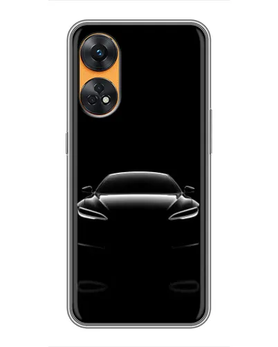 Чехол для OPPO Reno 8T с картинкой «Силуэт Tesla Night»