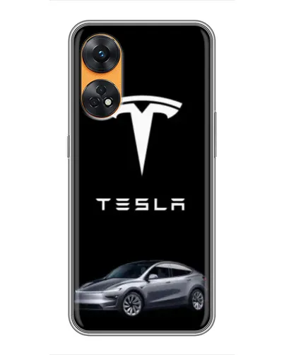 Чехол для OPPO Reno 8T с картинкой «Tesla Model Y»
