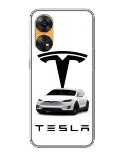 Чехол для OPPO Reno 8T с картинкой «Tesla White Style»