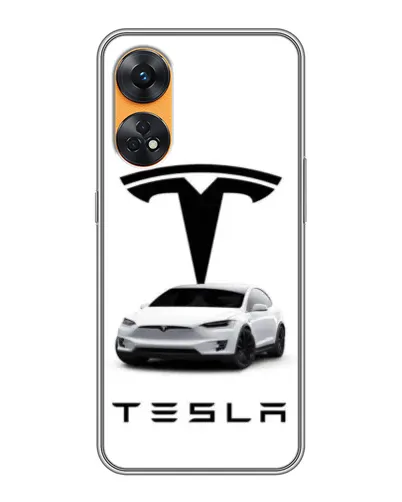 Чехол для OPPO Reno 8T с картинкой «Tesla White Style»