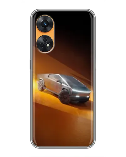 Чехол для OPPO Reno 8T с картинкой «Cybertruck в пустыне»