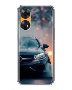 Чехол для OPPO Reno 8T с картинкой «Mercedes — ночной город»